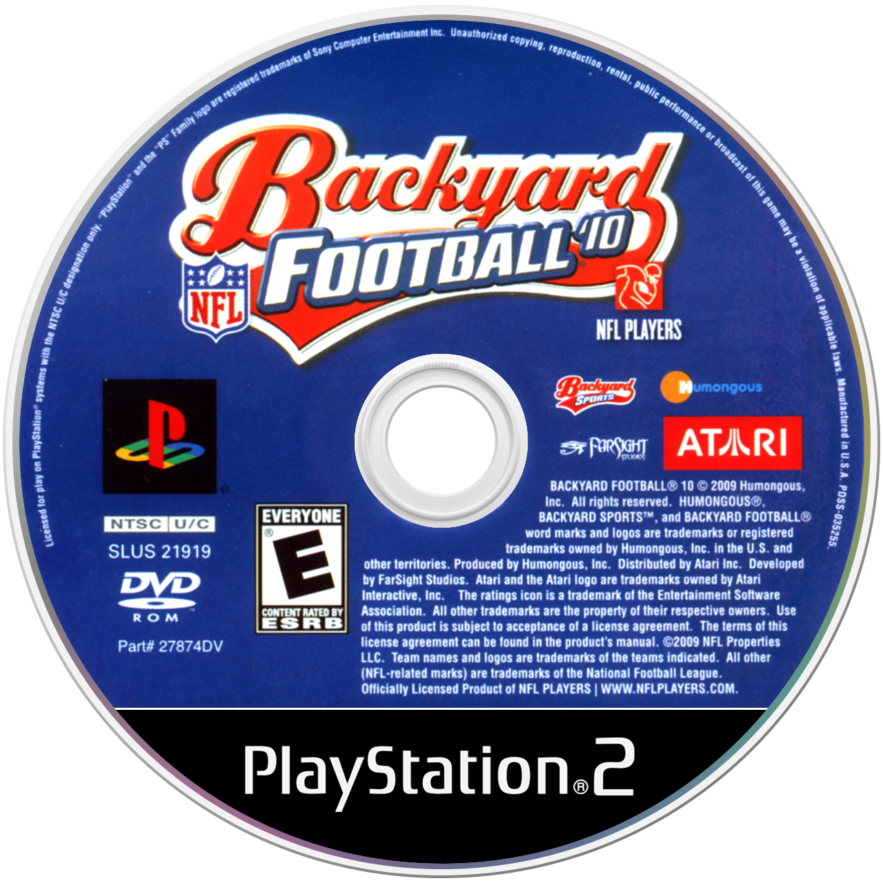 Backyard Football '10 back cover for Playstation 2